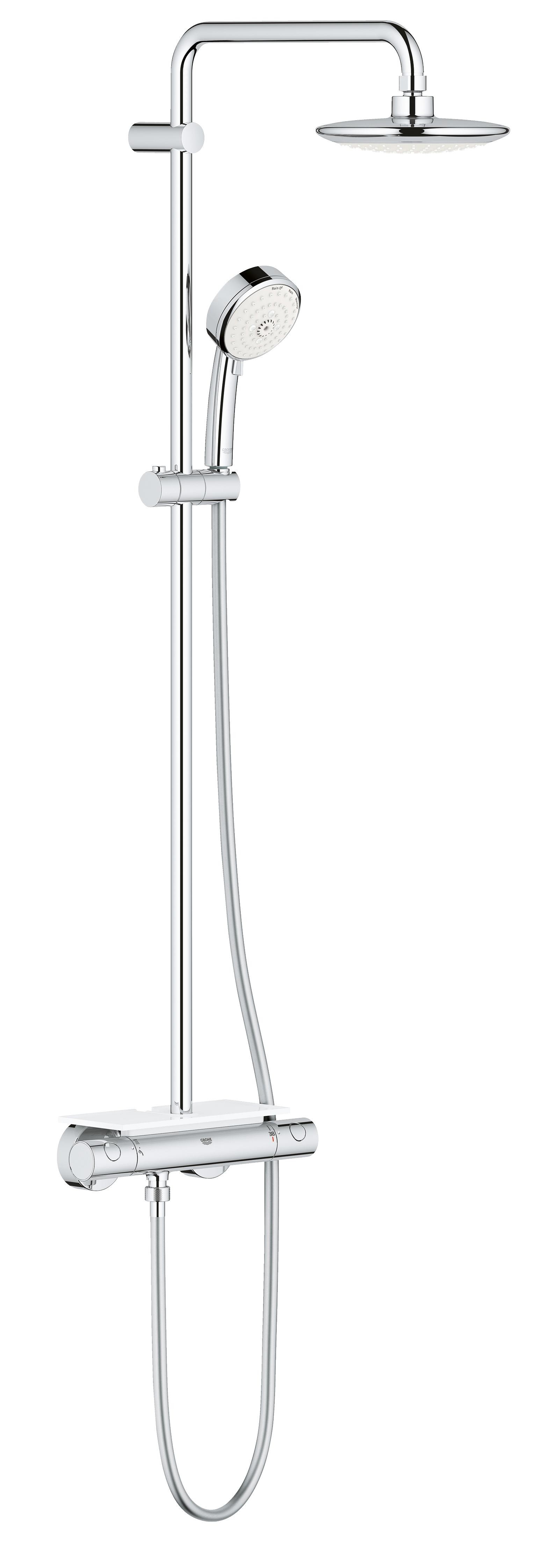 Душевая система с термостатом и полочкой Grohe Euphoria 190 с верхним и ручным душем 26249000
Душевая система с термостатом и полочкой Grohe Euphoria 190 с верхним и ручным душем 26249000