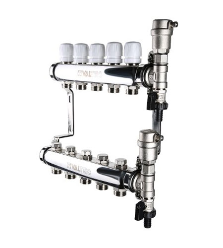 Коллекторный блок Valtec 1" x 3/4", "евроконус" с термостатическими клапанами на 7 контуров
Коллекторный блок Valtec 1" x 3/4", "евроконус" с термостатическими клапанами на 7 контуров
