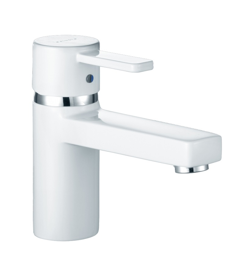 Смеситель для раковины Kludi Zenta без донного клапана белый/хром 382519175 
Смеситель для раковины Kludi Zenta без донного клапана белый/хром 382519175