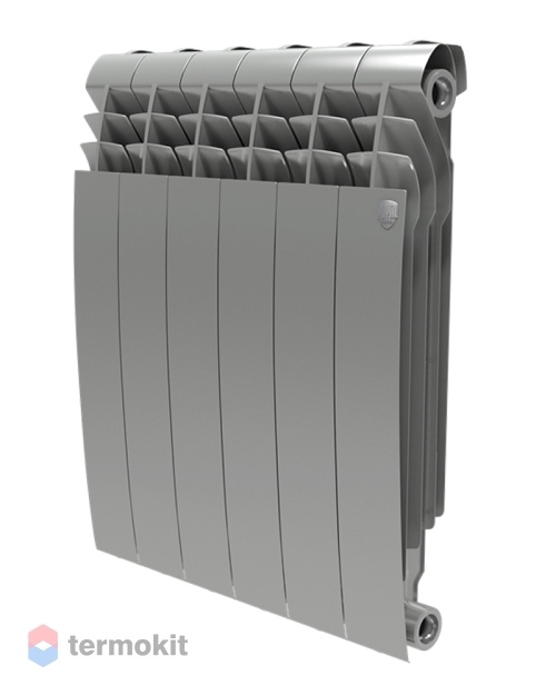БиМеталлический радиатор Royal Thermo Biliner Silver Satin 350 \ 10 секций \ с боковым подключением
