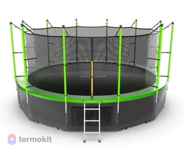 Батут с внутренней сеткой и лестницей Evo Jump Internal 16ft (Green) + нижняя сеть