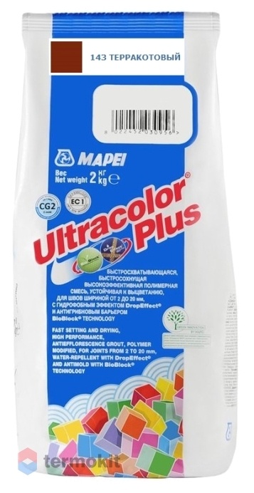 Затирка Mapei Ultracolor Plus №143 Терракота(коричн.) 2 кг