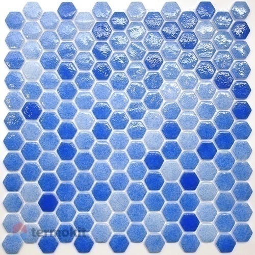 Стеклянная мозаика Natural Steppa STP-BL010-HEX (2,5 Hexagon) 30х30