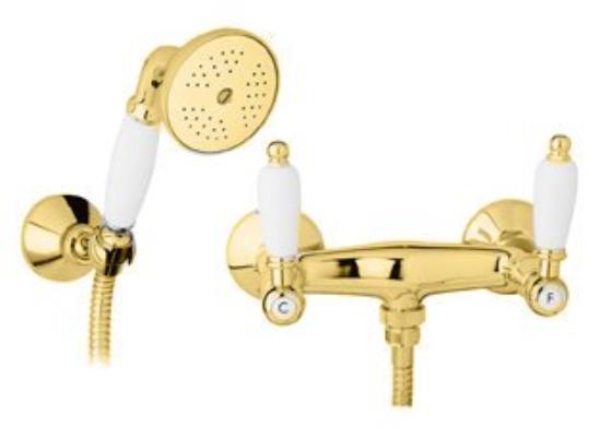 

Смеситель для душа Cezares First золото, ручка белая FIRST-D-03/24-Bi