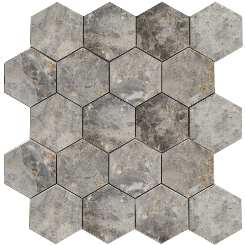 

Мозаика из нат. мрамора Starmosaic Hexagon LgP 27х30,5 (7,4x7,4)