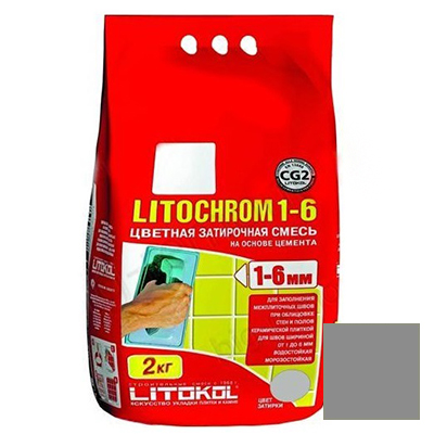 

Затирка Litokol цементная Litochrom 1-6 C.10 Серый 2кг