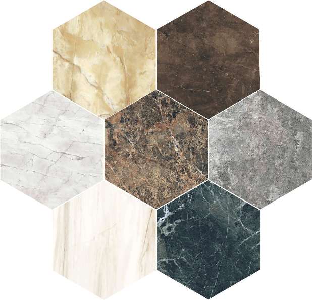 

Керамогранит Unica Marmi Mix Color Esagono (Mix без подбора) 35х40