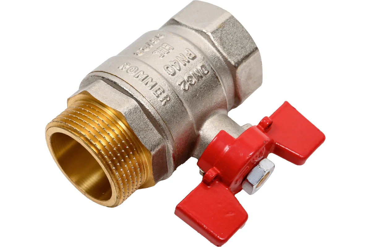 Rommer шаровой кран 1 1/4" ВН/НР, ручка бабочка RBV-0004-0210232