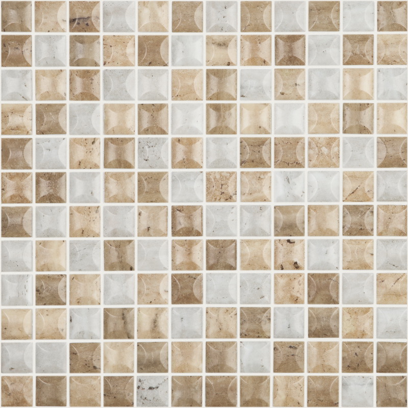 

Мозаика Стеклянная Vidrepur Mix Edna Stones Travertino (на сетке) 31,7x31,7