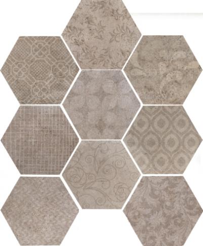 

Керамогранит Serenissima Riabita Il Cotto Esagona Fabric Natural декор 24x27,7