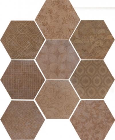 

Керамогранит Serenissima Riabita Il Cotto Esagona Fabric Classic декор 24x27,7
