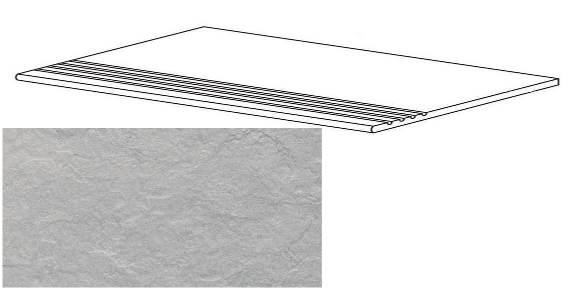 

Ступень Seranit Riverstone Grey с насечками 30x120