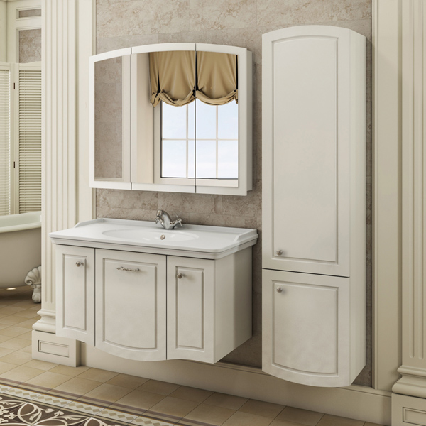 

Зеркальный шкаф COMFORTY Палини-100 белый гляней 00004147994