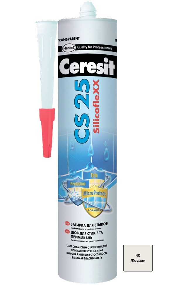 

Затирка Ceresit СS 25 силиконовая 40 Жасмин 280мл