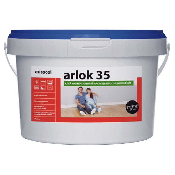 Клей водно-дисперсионный Arlok 35 банка 13кг (~ 43 m2)