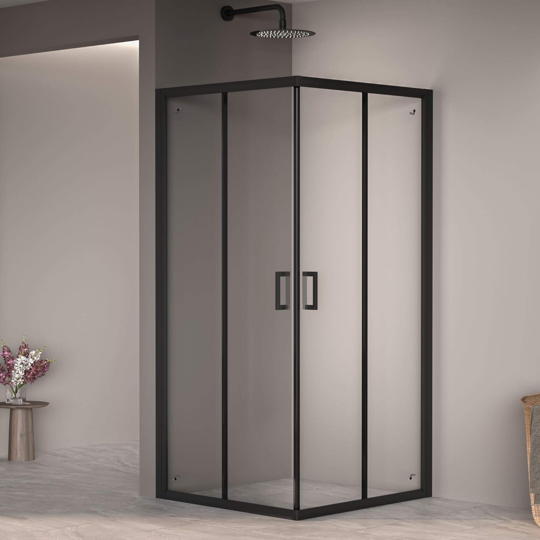 Душевой уголок RGW Passage PA-39B 1950x1000x1000 черный 03083900-14 УЦЕНЕННЫЙ