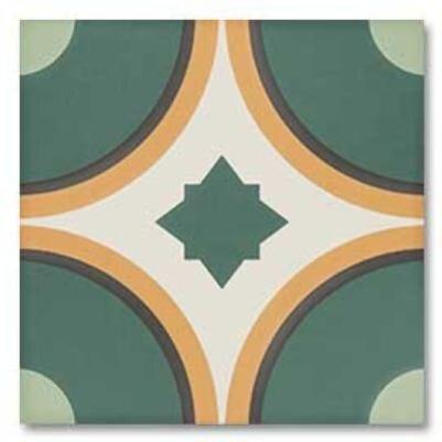 Керамогранит DNA Tiles Sync Circle Green 15x15
