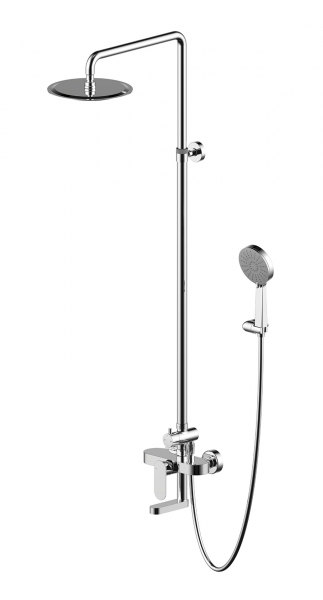 

Душевая колонна со смесителем, верхним и ручным душем Bravat Gina F665104C-A