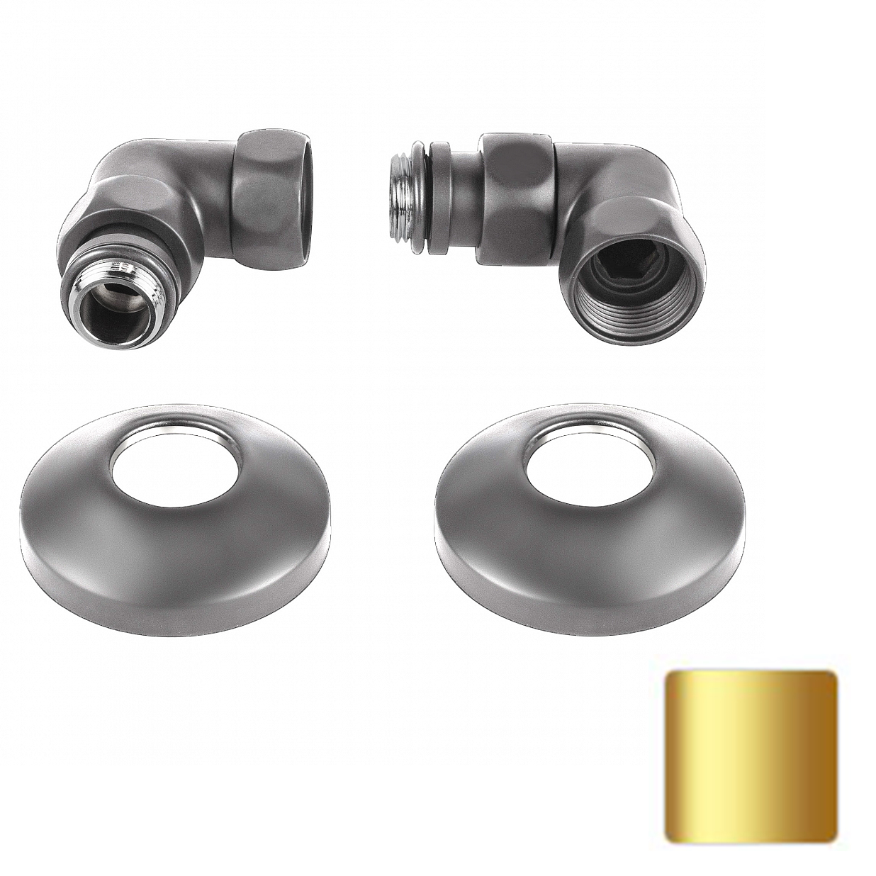 Комплект углового подключения Secado 3/4"x1/2", золото матовое