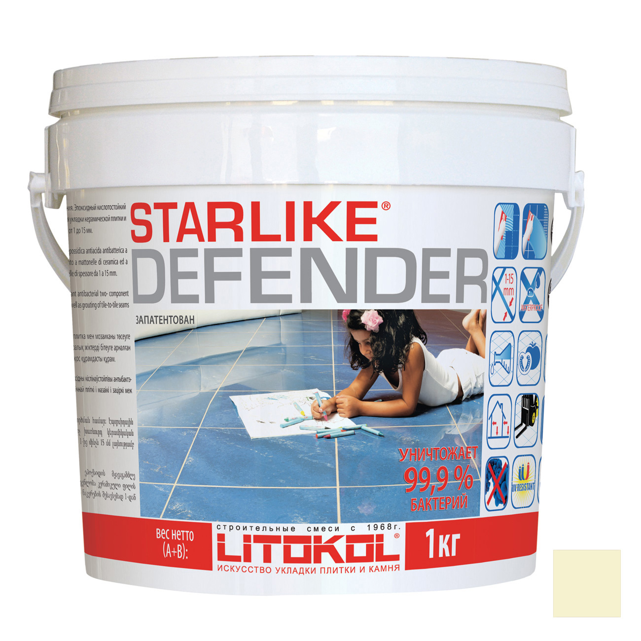 

Затирка Litokol эпоксидная Starlike Defender C.520 Слоновая Кость 1кг