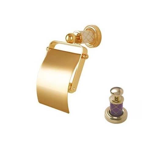 Держатель туалетной бумаги Boheme MURANO GOLD фиолетовое 10901-V-G