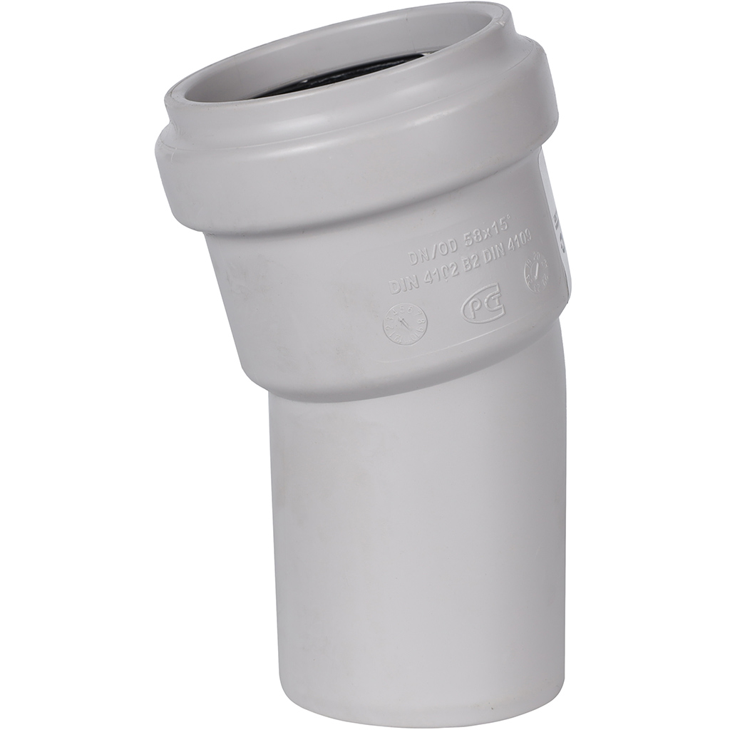STOUT Отвод канализационный бесшумный D 58 х 15°
