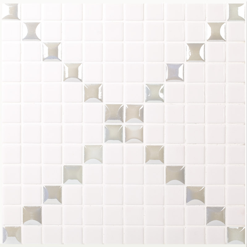

Мозаика Стеклянная Vidrepur Mixed Trento Edna White (на сетке) 31,7x31,7