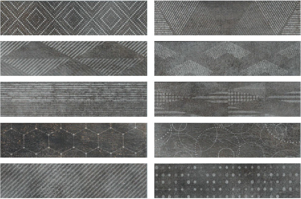 

Керамогранит Serenissima Docklands Freeport Mix Black (10mix) 8,6х35