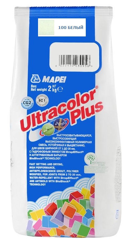 

Затирка Mapei Ultracolor Plus №100 (Белый) 2 кг