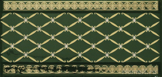 

Керамическая плитка Almera Noblesse Cenefa Delis Verde Botella Gold Бордюр 10x20