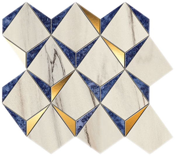 

Керамическая плитка Atlas Concorde Marvel Dream (+31350) Diamonds Bianco-Ultramarine мозаика 35,8x32,9
