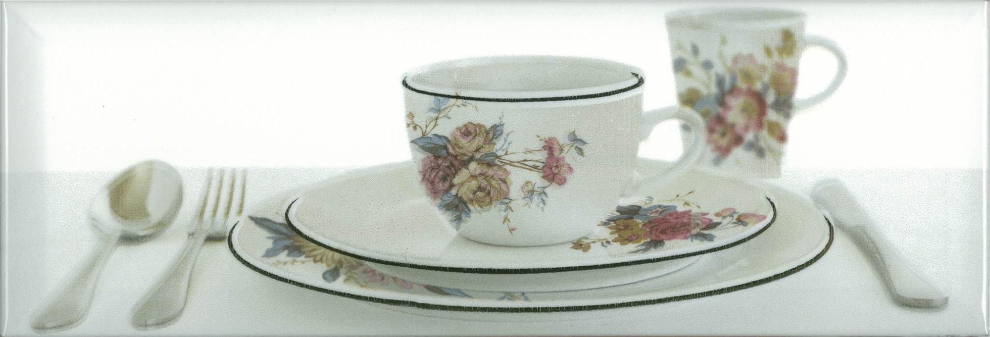 

Керамическая плитка Absolut Keramika Decor Tea 03 White B декор 10x30