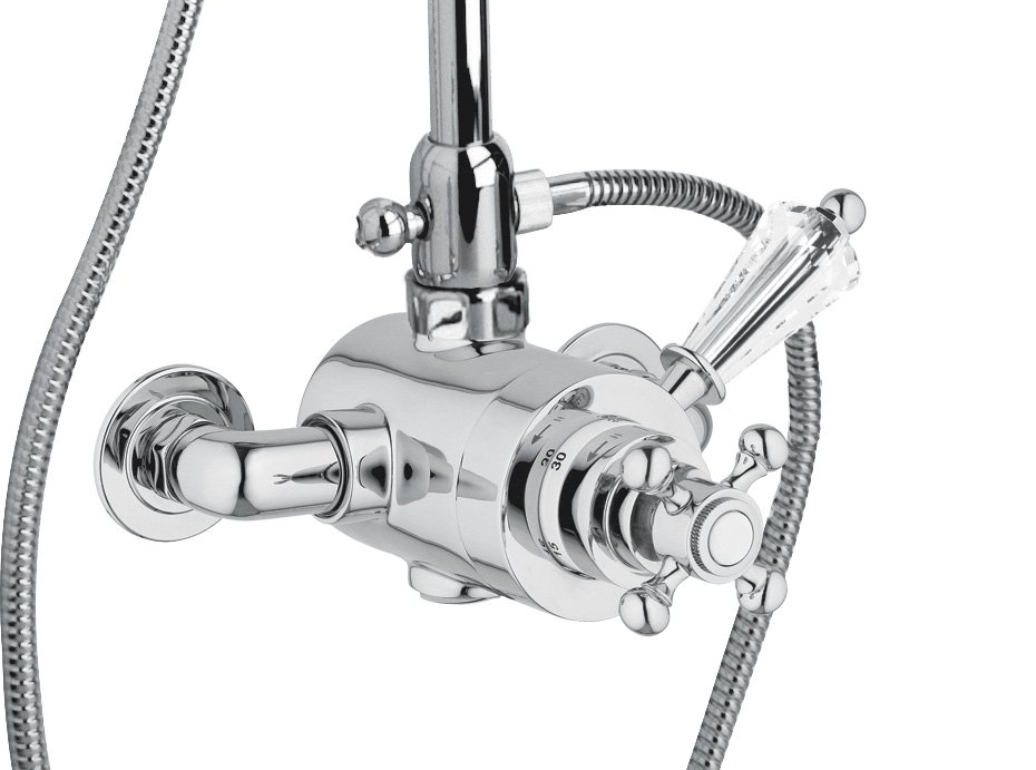 

Смеситель для душа термостатический Cezares Vintage хром, ручка Swarovski VINTAGE-D-T-01-Sw