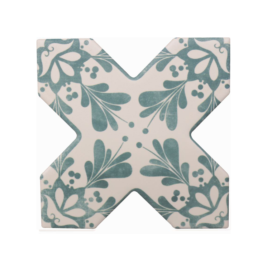 

Керамическая плитка Cevica Becolors Cross Dec. Stencil Lagoon декор 13,25x13,25