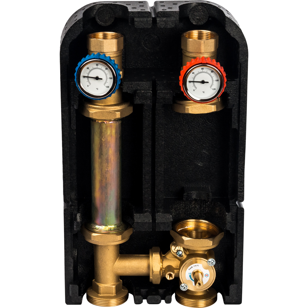 

STOUT Насосная группа с 3‑х ходовым приводным смесителем 1 1/4″ без насоса DN 32,39 kW [DT10 °C]