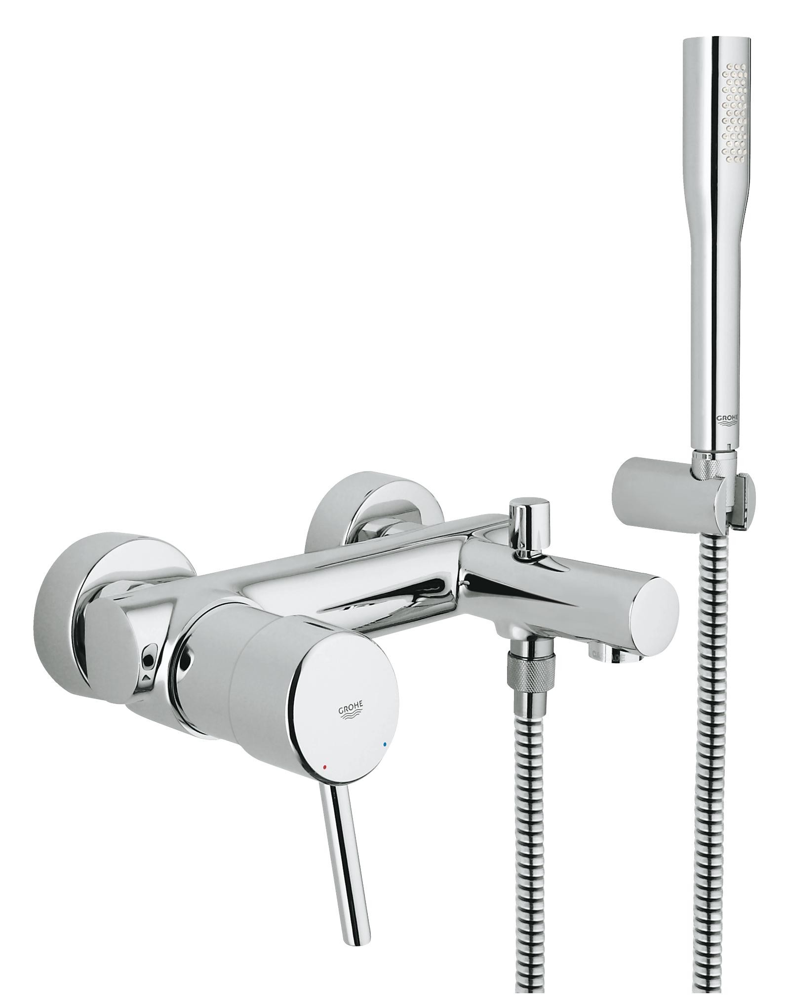 

Смеситель для ванны и душа Grohe Concetto с душевым гарнитуром 32212001