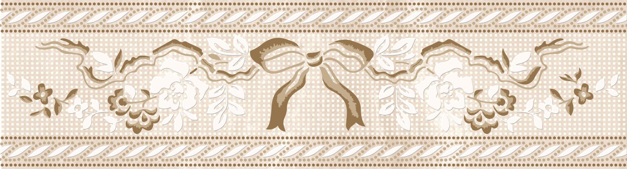 Керамическая плитка Eurotile Ceramica Diana 767 бантик бордюр 8x29,5