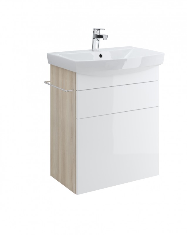 

Тумба под раковину Cersanit SMART 60 ясень, белый B-SU-SMA-CA60/Wh