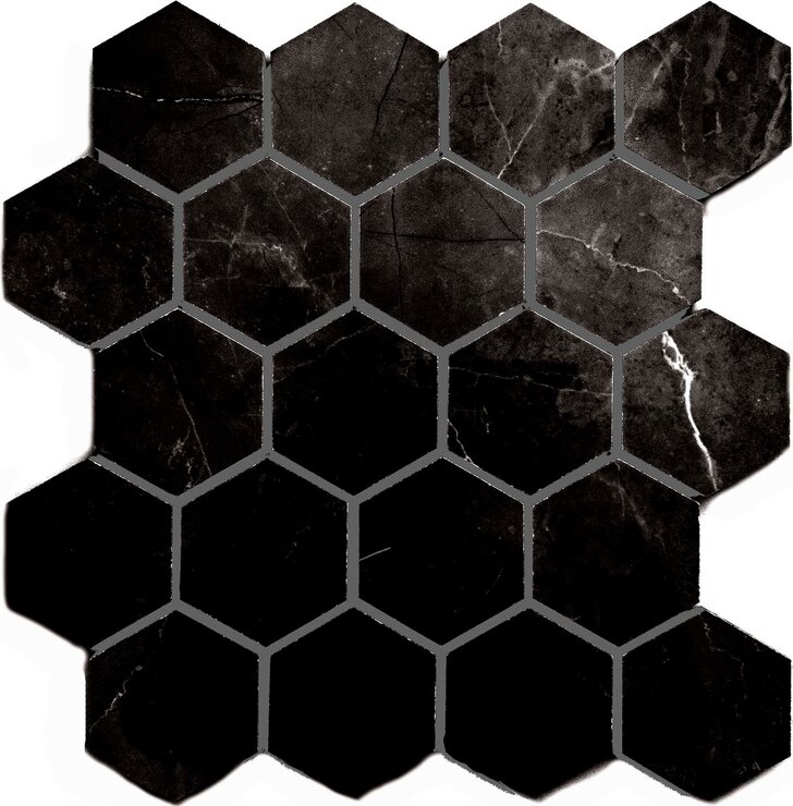 

Мозаика Caramelle Marble Porcelain Marrone Oriente Pol Hexagon 26,7x30,8