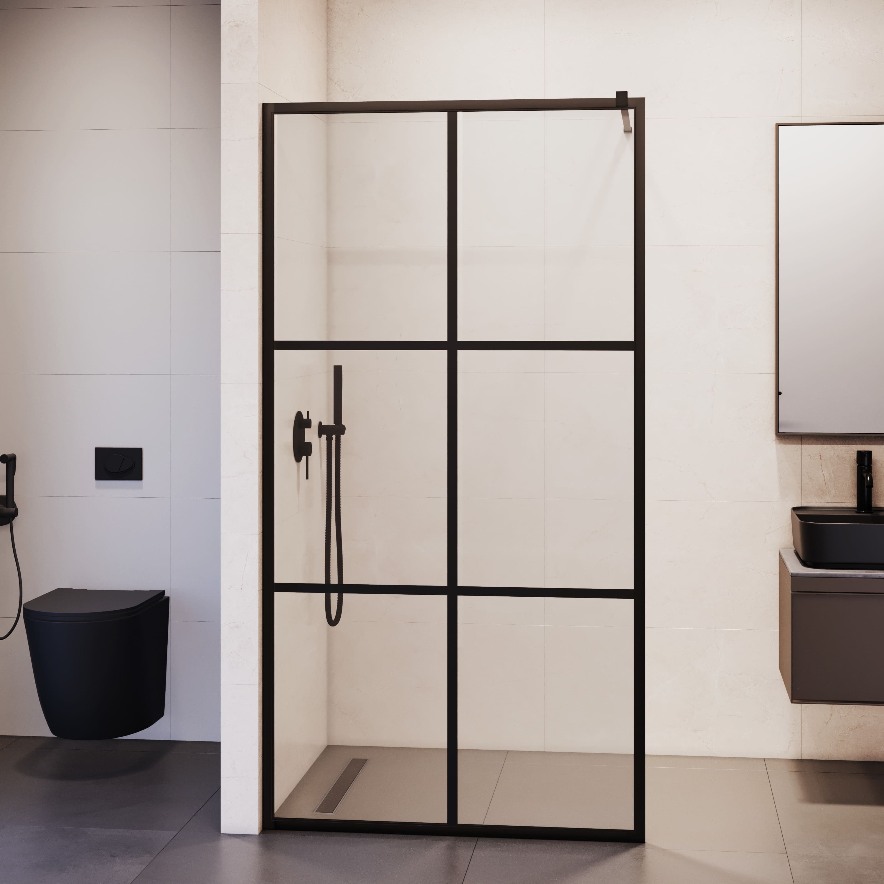 Душевая перегородка RGW Stilvoll WA-11-B 90х200 32101190-84 Черный