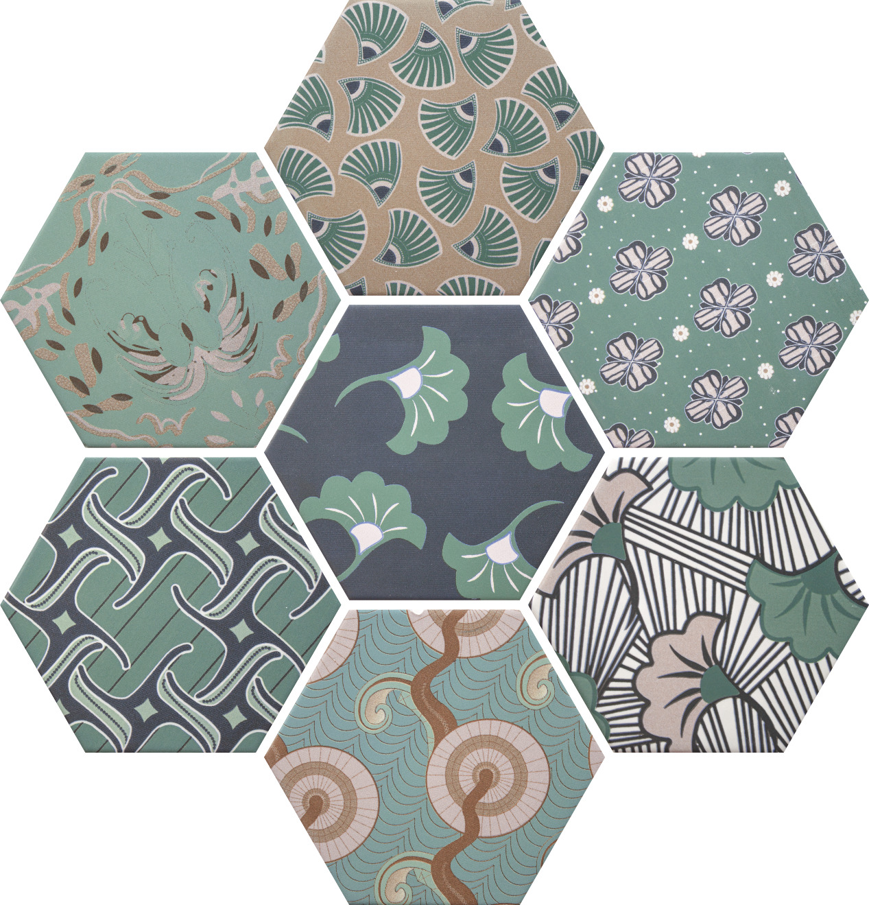 

Керамическая плитка Cevica Good Vibes Mix Deco Hex 14x16