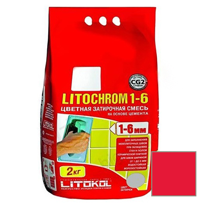 

Затирка Litokol цементная Litochrom 1-6 C.630 Красный Чили 2кг