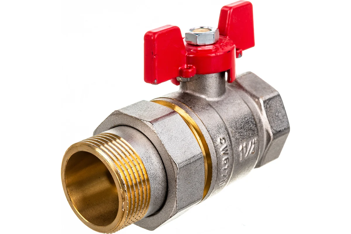 Rommer шаровой кран с американкой 1 1/4" ВН/НР, ручка бабочка RBV-0005-0510232