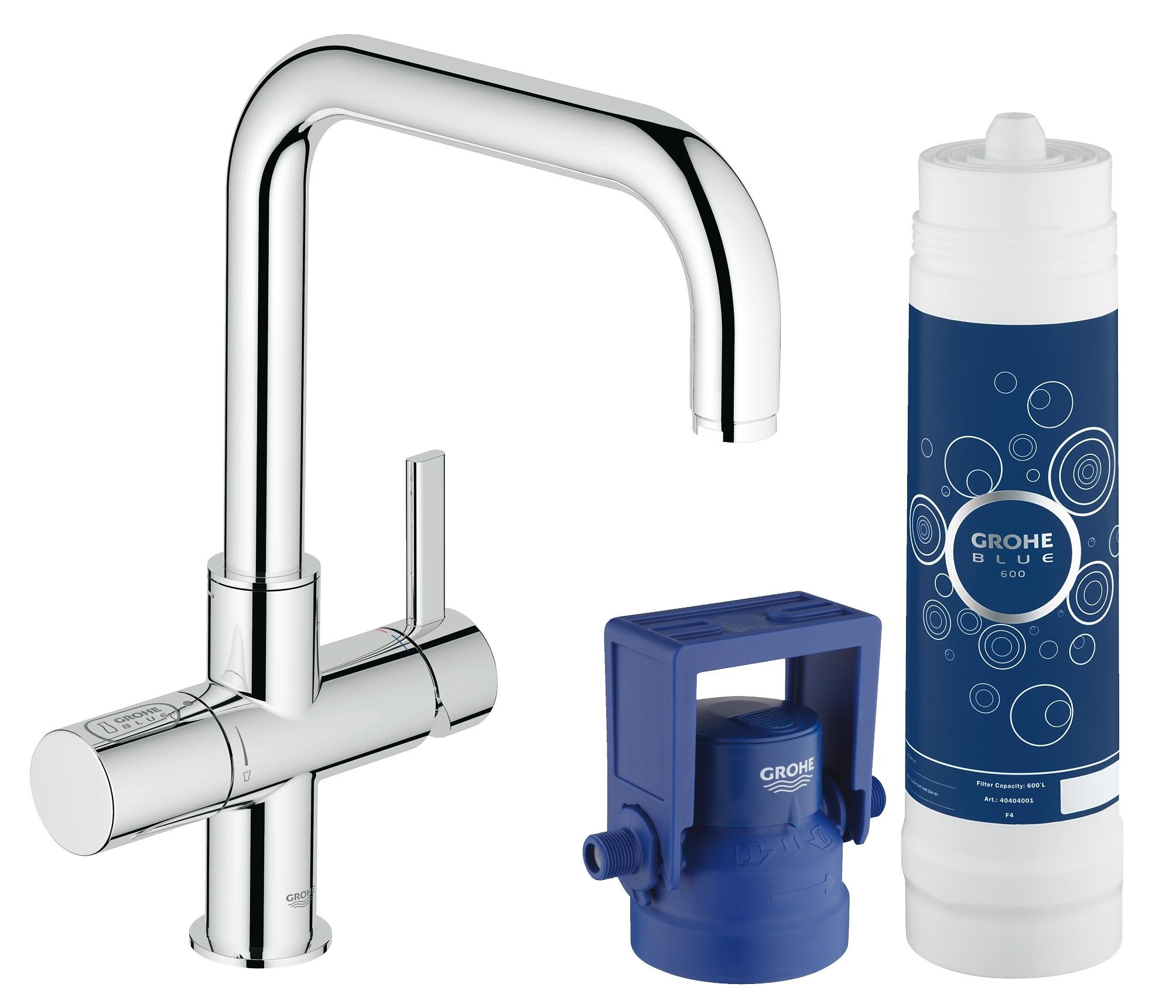 

Комплект со смесителем для кухни Grohe Blue с функцией фильтрации водопроводной воды 31299001