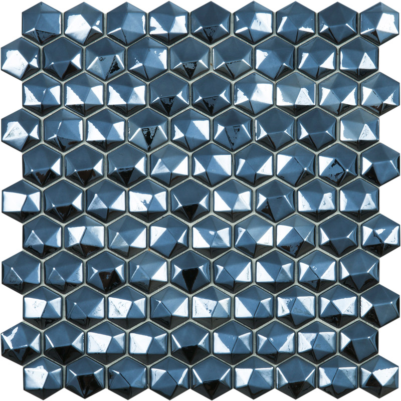 

Мозаика Стеклянная Vidrepur Hex Diamond № 358D Черный (на сетке) 31,7x30,7