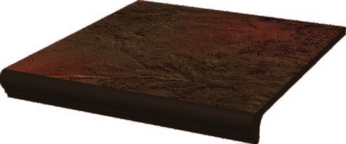 

Керамическая плитка Grupa Paradyz Semir Brown Ступень простая с капиносом структурная 30x33x1,1