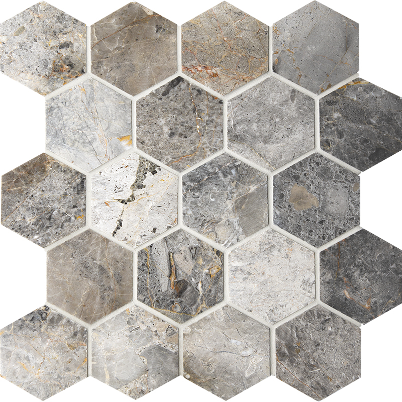 

Мозаика из нат. мрамора Starmosaic Hexagon VLgP (64х74) 30,5х30,5