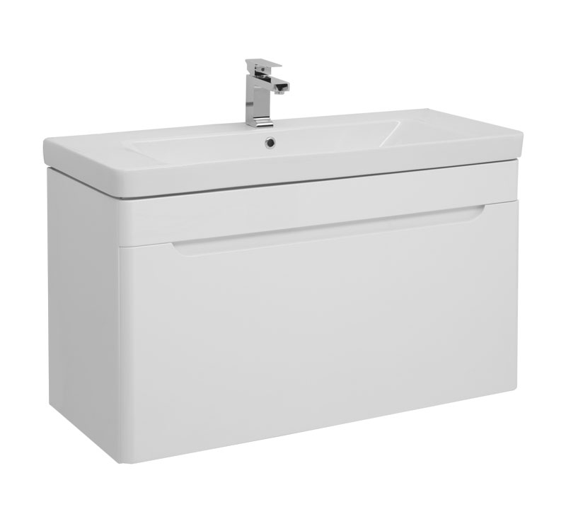 

Тумба с раковиной Aquanet София 105 подвесная, белый 00199870+00182313
