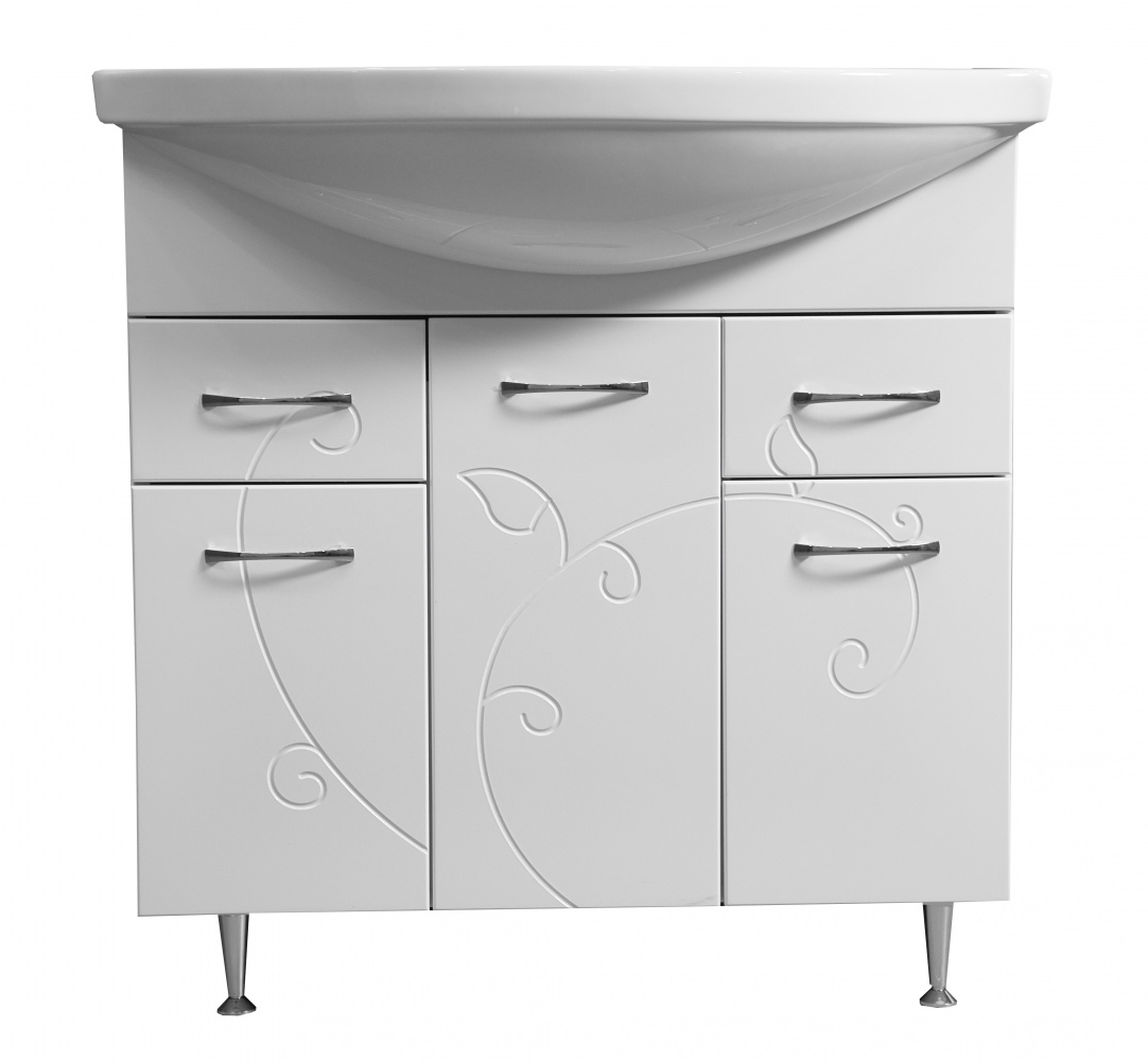 

Тумба под раковину Stella Polar Фантазия 80 напольная белый SP-00000229