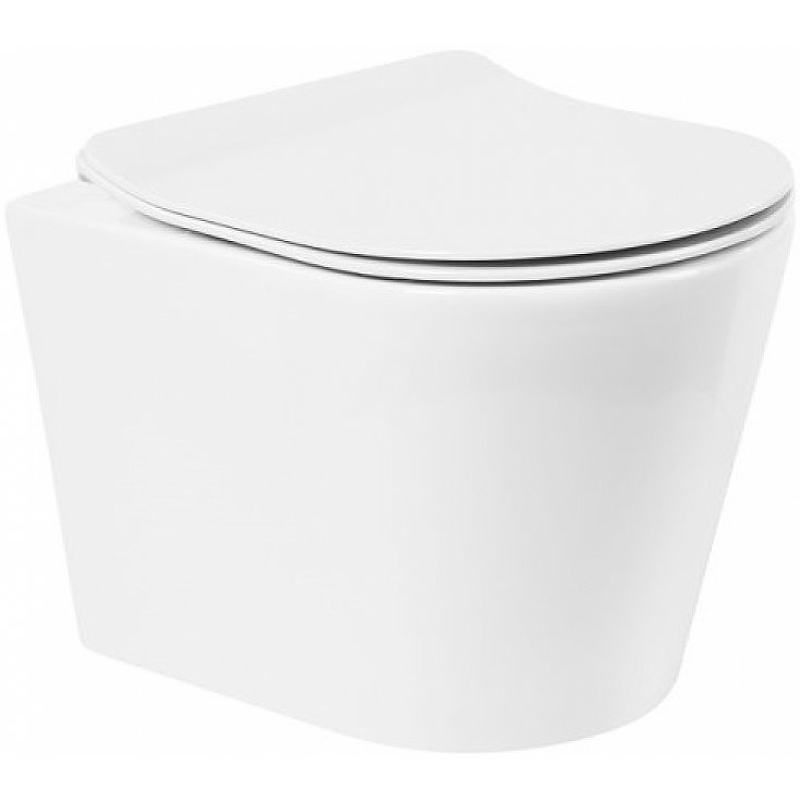 Унитаз подвесной BelBagno FLAY-R с сиденьем микролифт BB053CHR+BB2111SC